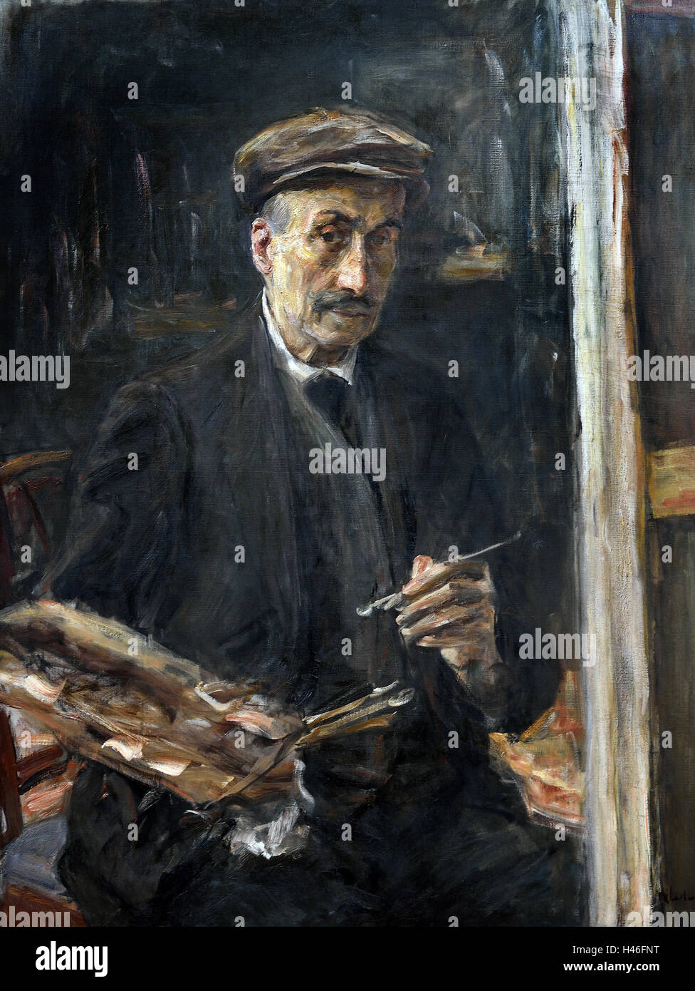Self Portrait with Sports Cap at the Easel 1925 MAX LIEBERMANN (1847-1935) German Germany Stock Photo