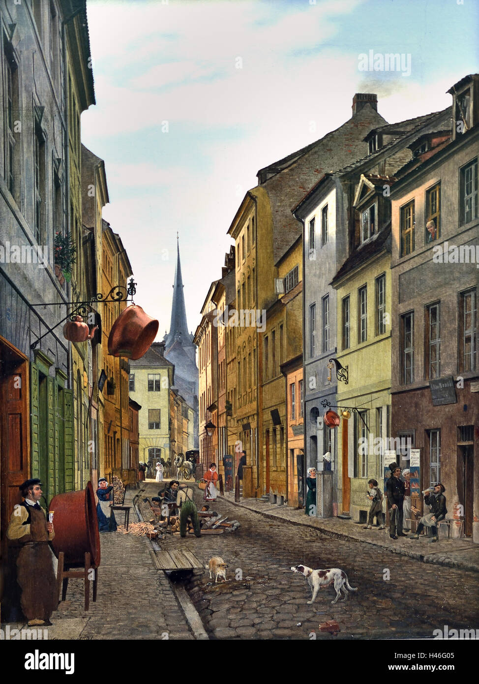 Die Parochialstraße - The Parochial Street Berlin Eduard Gaertner 1801 -1877 German Germany Stock Photo