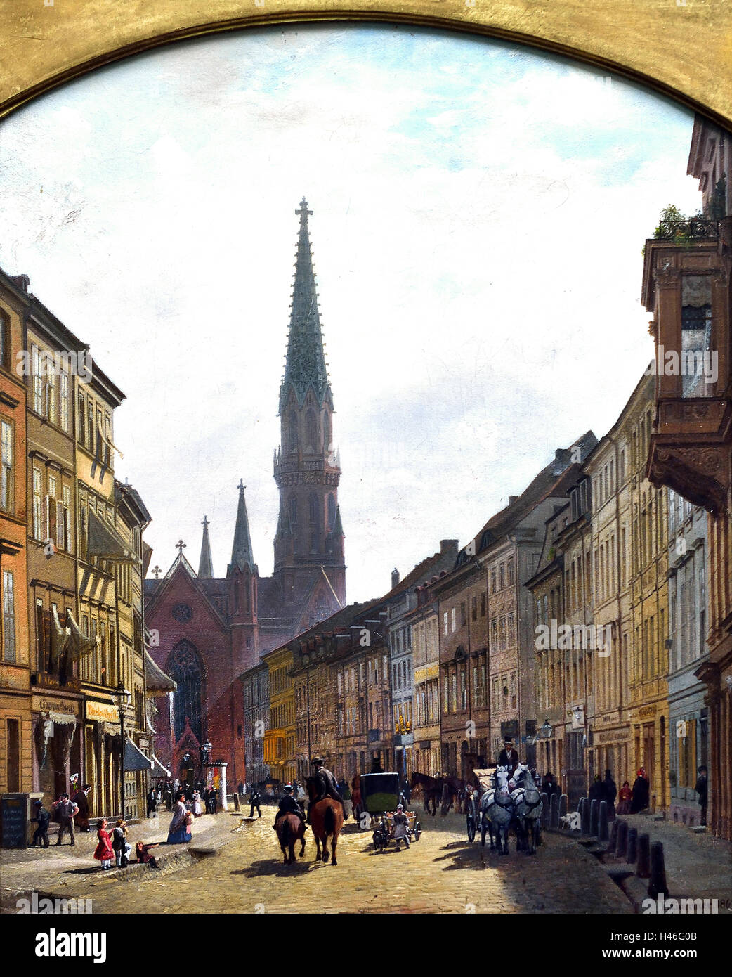 Berlin Bruederstrasse by  Eduard Gaertner 1801 -1877 German Germany Stock Photo