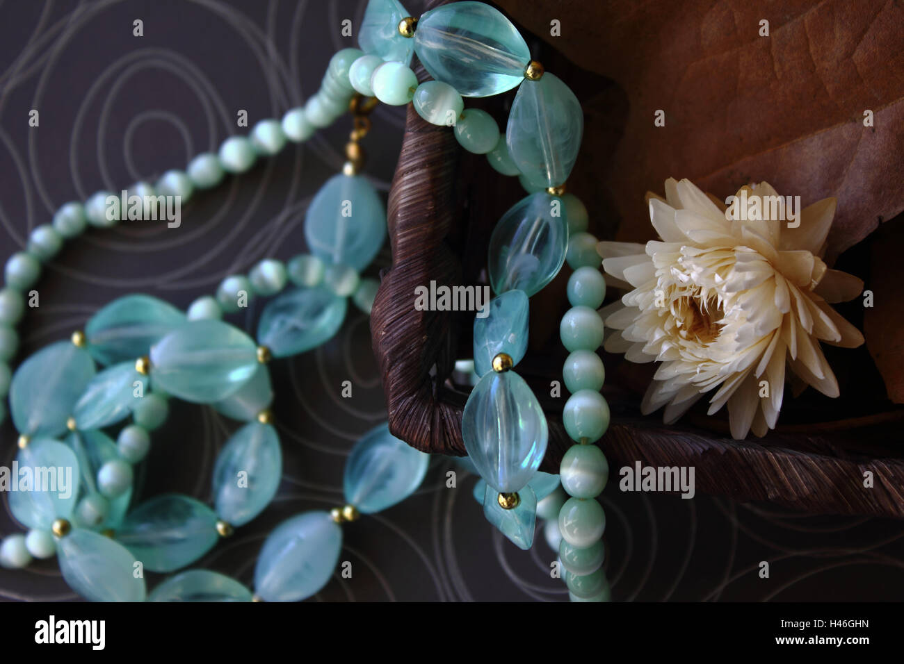 Jewelry with autumn composition Stock Photo