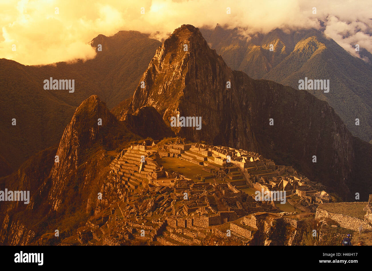 Peru, Machu Picchu, evening mood, Inca, ruin town, Cusco, Stock Photo