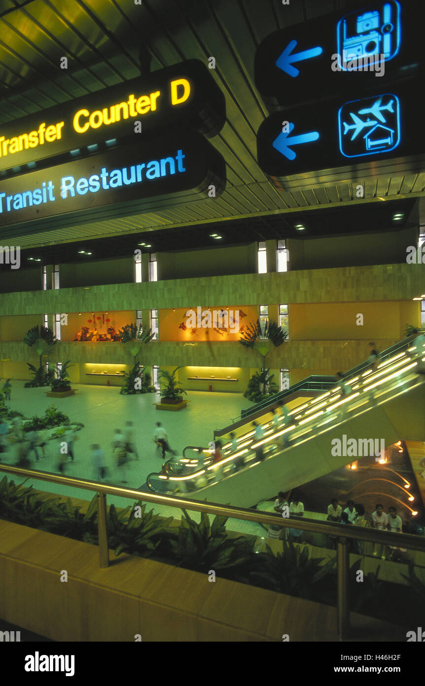 Singapore, Changi, airport, air terminal, airport hall, Stock Photo