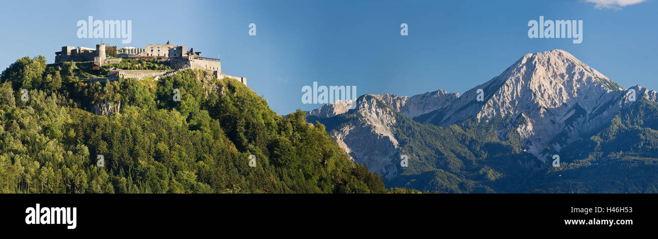 Austria, Carinthia, Villach, Landskron Castle, Mittagskogel, Karavanks, Stock Photo