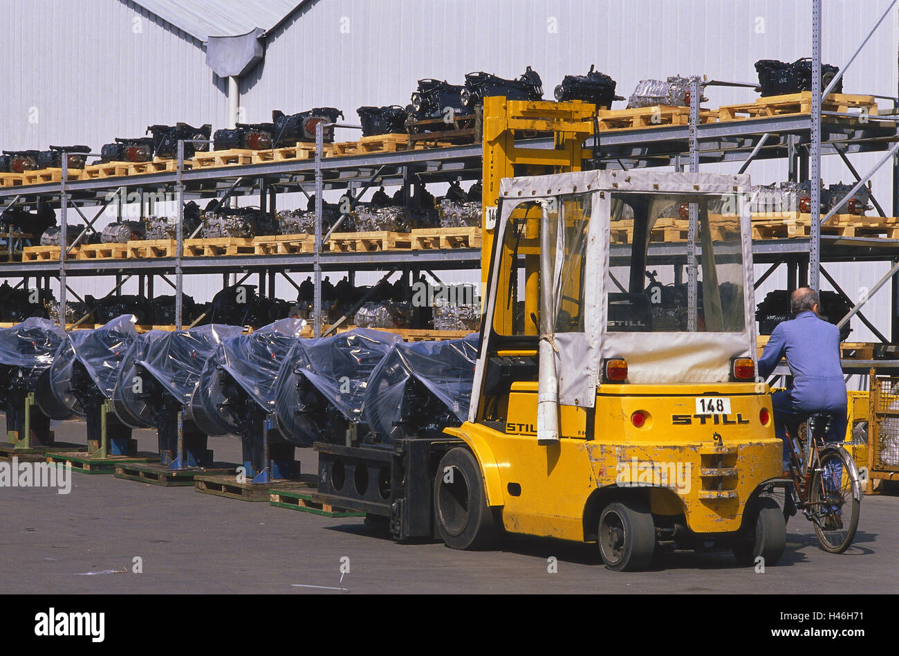 Germany, Munich, MANWerk (fabric), forklift, prefabricated parts