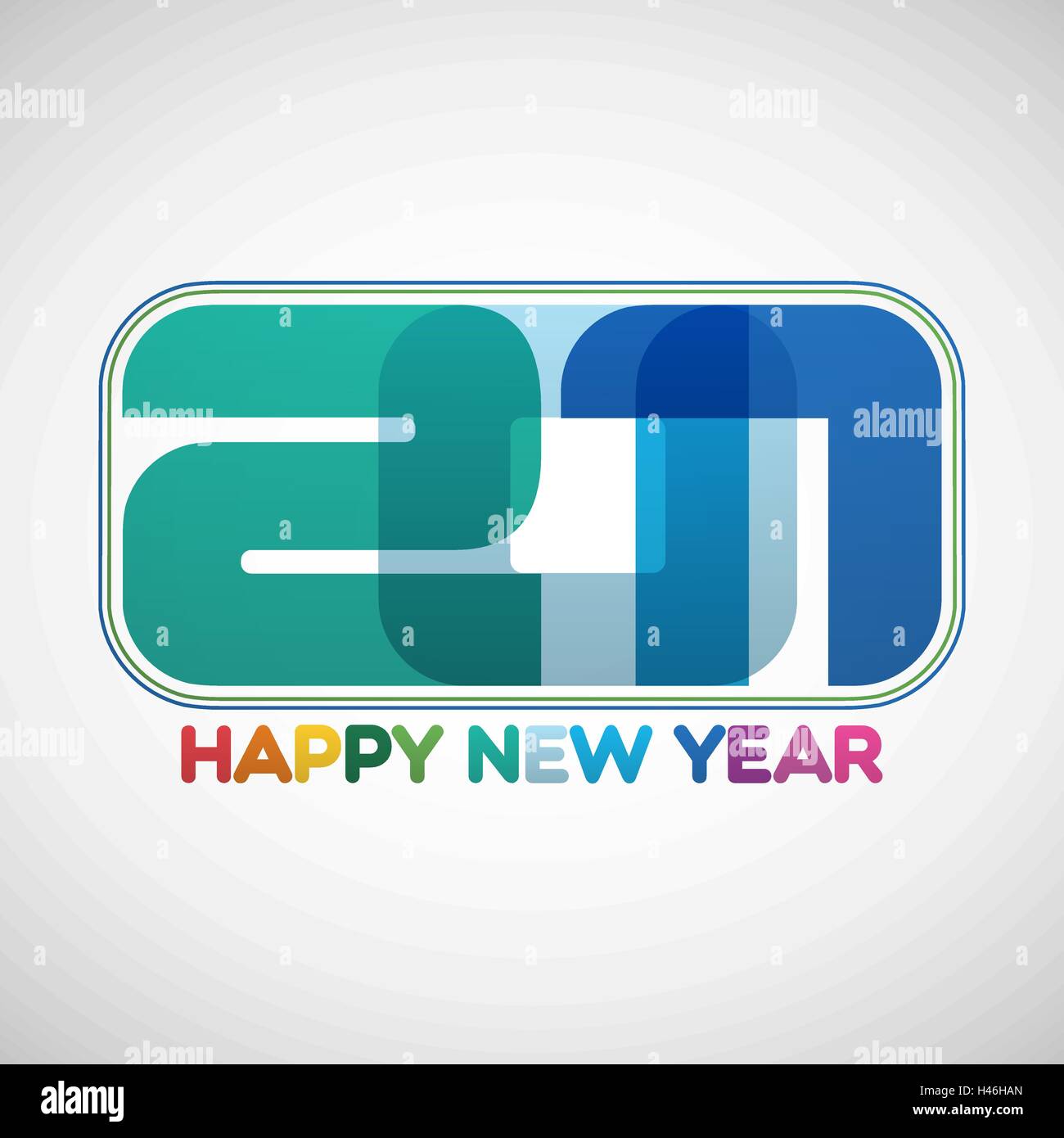 Happy New Year 2017 creative multicolored text design for your calendar templates or greeting cards Stock Vector