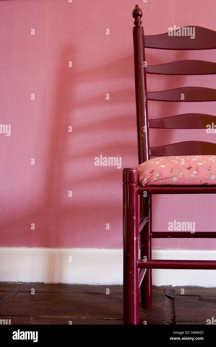 Wooden chair, cushion, detail, cropped Stock Photo Alamy