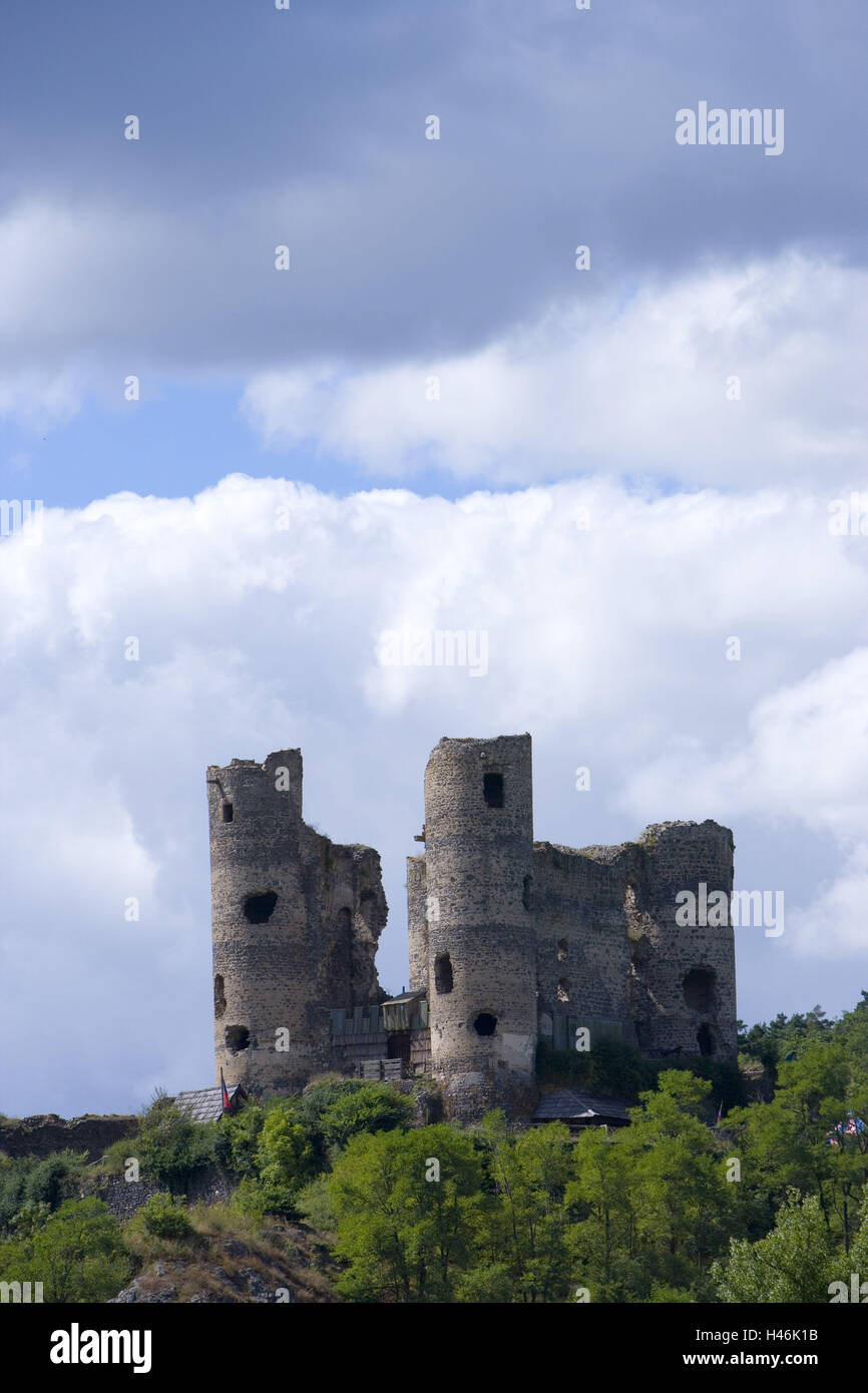 France, Auvergne, Haute-Loire, Domeyrat, Chateau de Domeyrat, Stock Photo