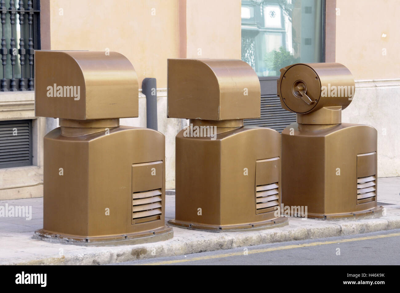 Spain, the Balearic Islands, Majorca, Palma, garbage can, Palma, waste disposal, garbage, disposal, garbage container, garbage case, nobody, Stock Photo
