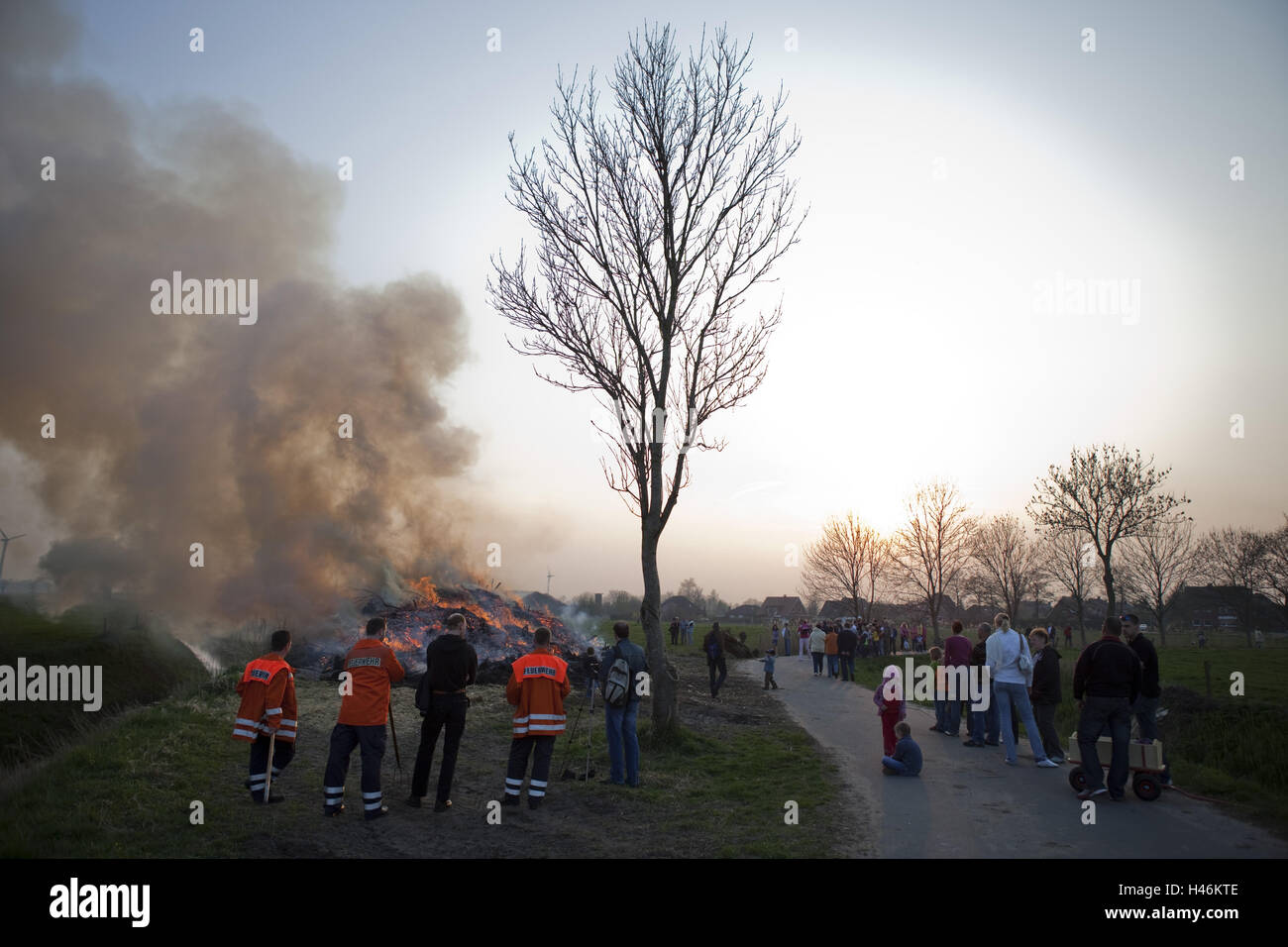 Germany, Lower Saxony, traditional Easter fire, Accum Stock Photo Alamy