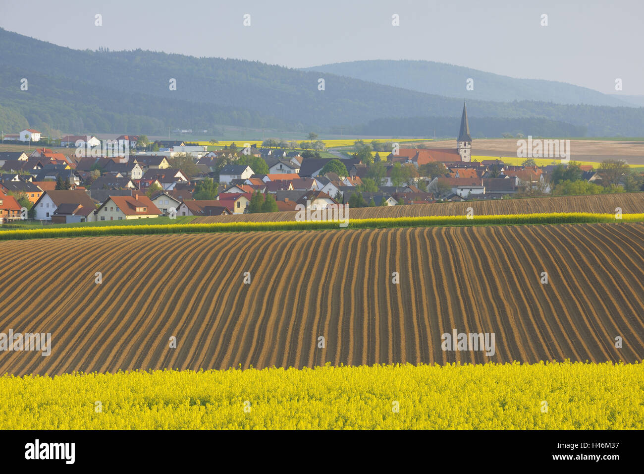 Village, fields, acres Stock Photo Alamy