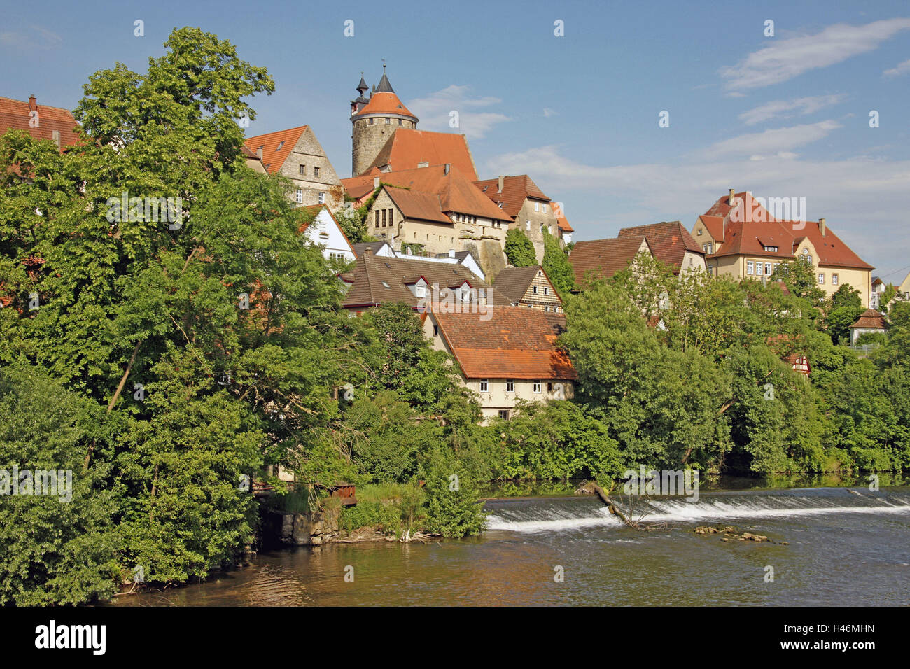 Germany, BadenWurttemberg, home Besig, Old Town, Schochenturm, river