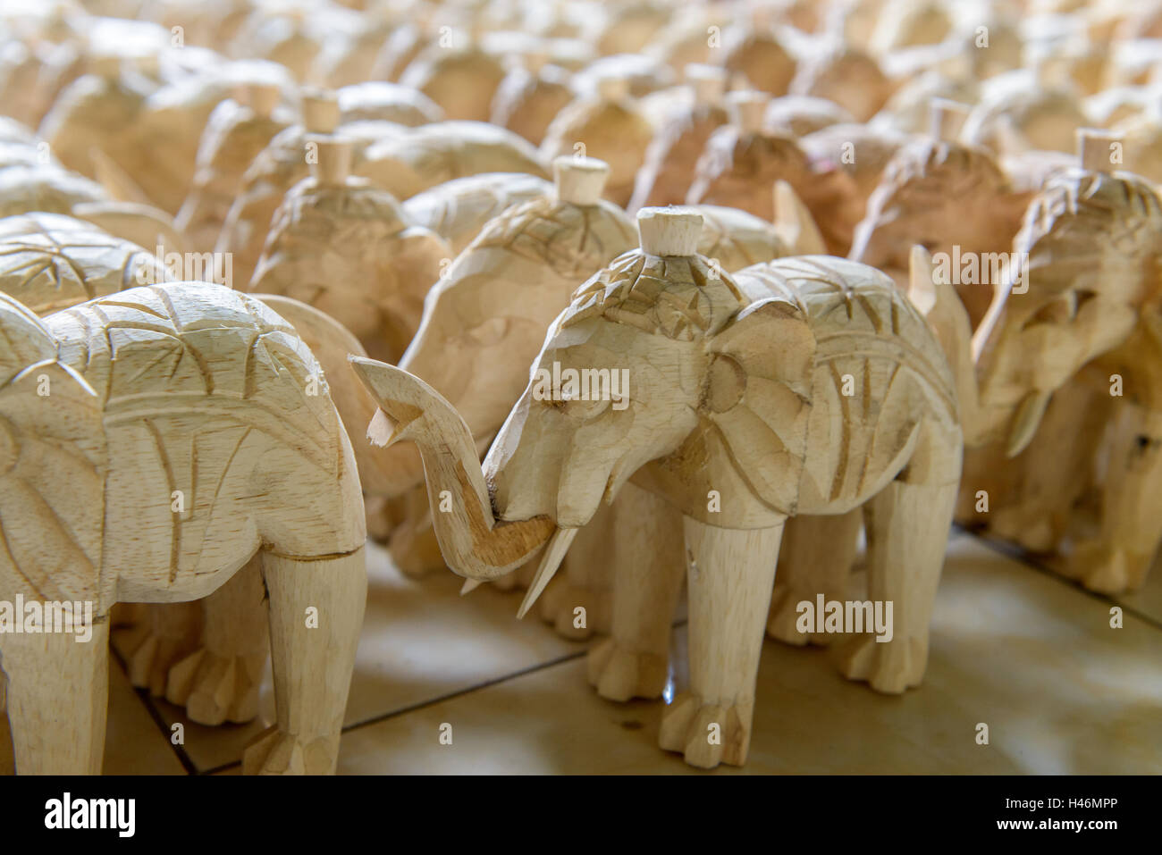 Wooden elephants | Holzelefanten Stock Photo