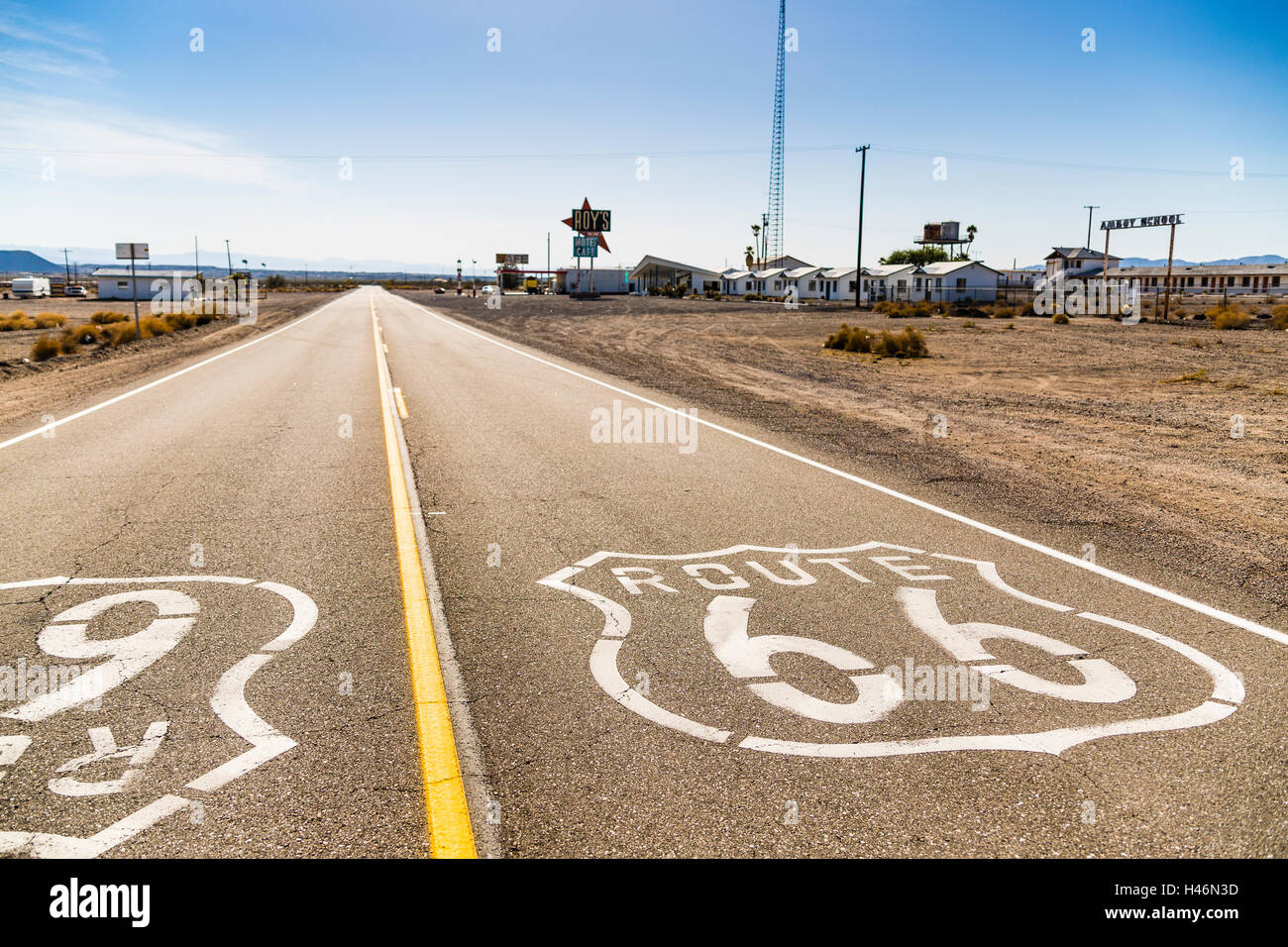Route 66 through Amboy, Mojave Desert, San Bernardino County