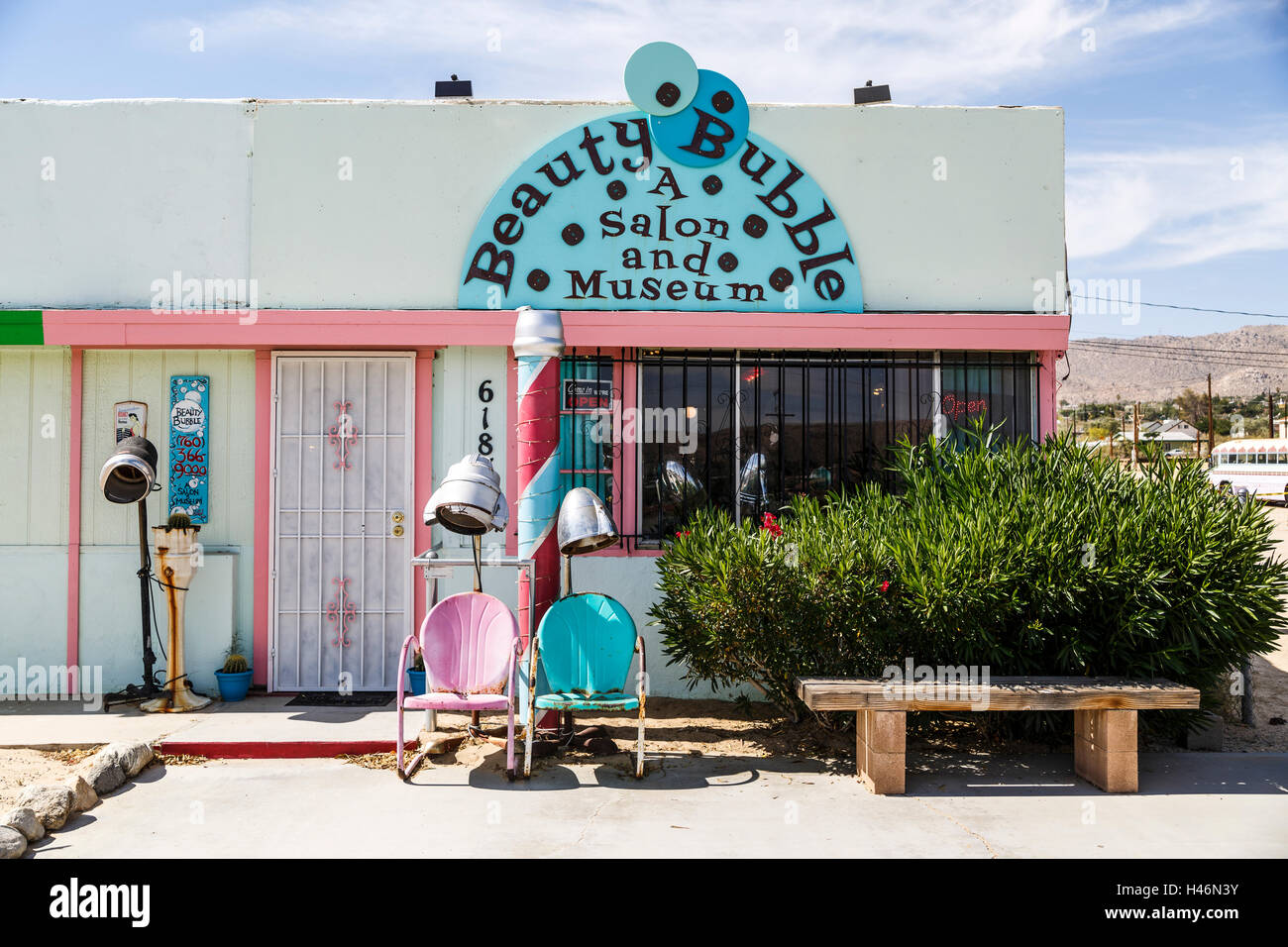 Beauty Bubble, Salon and Museum, Joshua Tree, Mojave Desert, California, USA Stock Photo