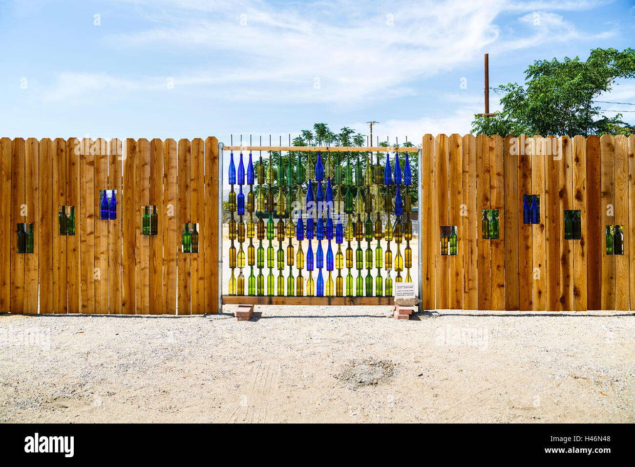 Glass and Bottle Art in Joshua Tree, Mojave Desert, California, USA