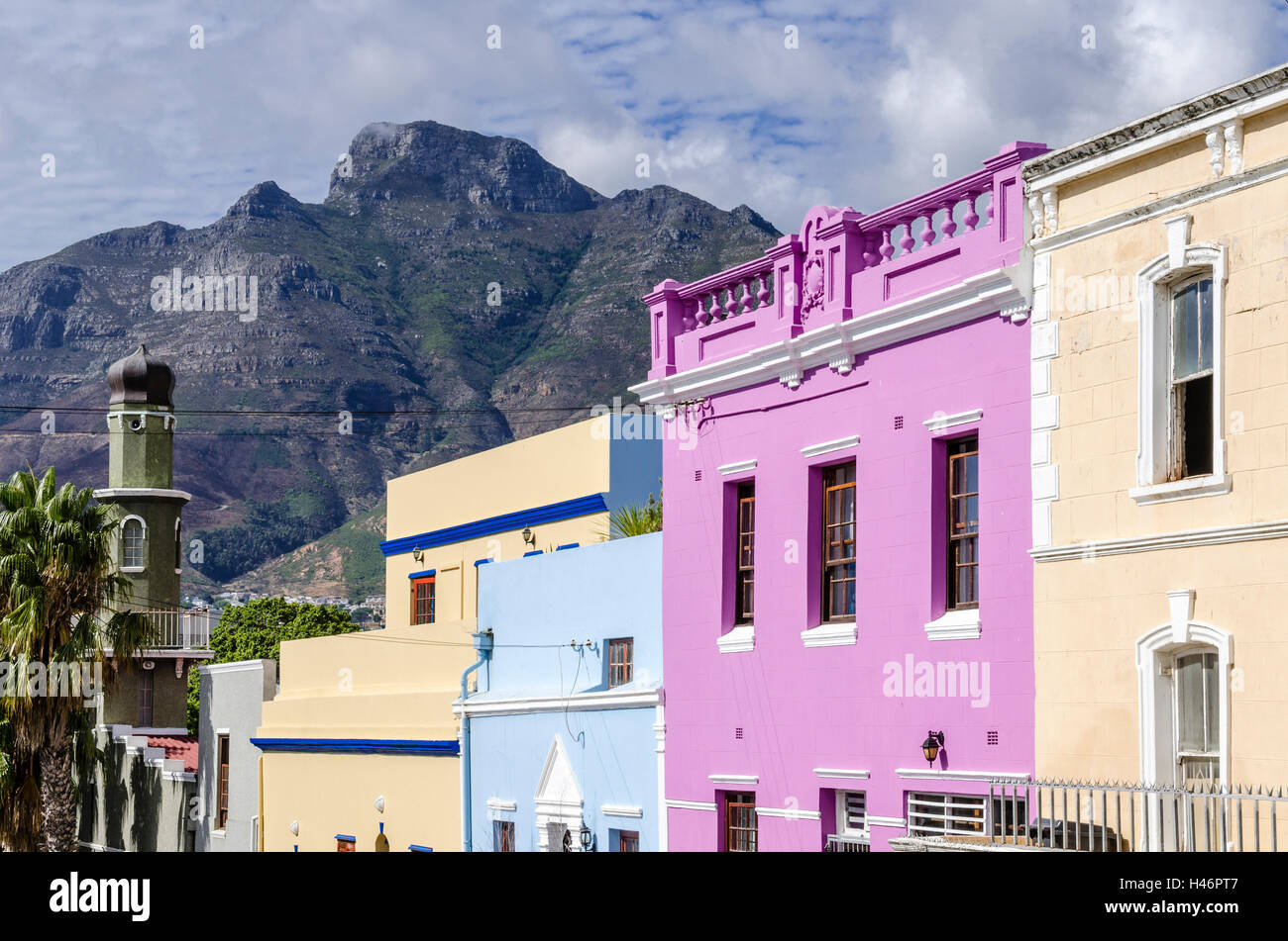 Colorful houses in BoKaap, Cape Town, South Africa, Africa Stock Photo