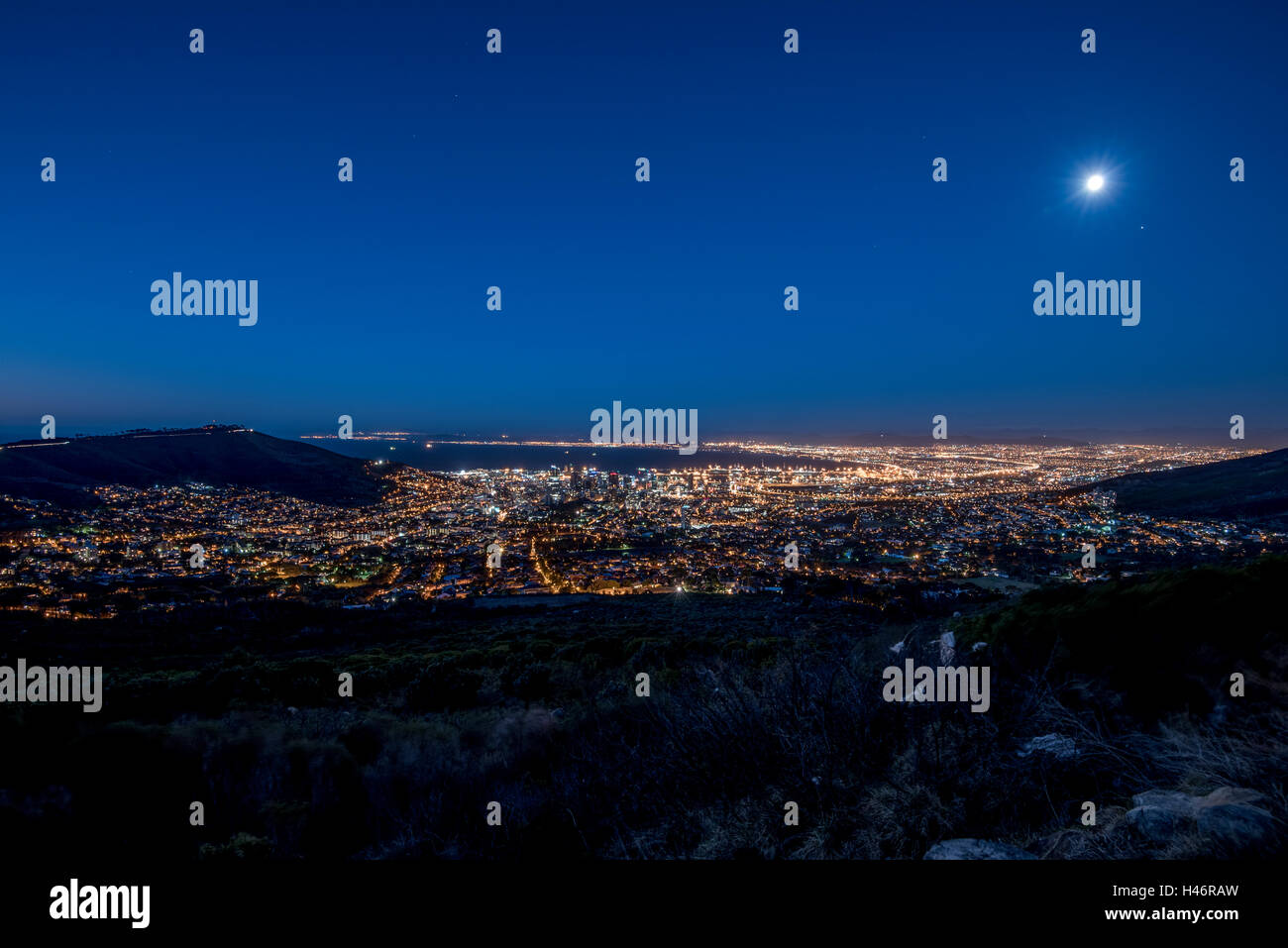 Cape Town at night, South Africa Stock Photo - Alamy