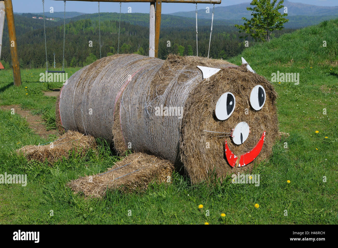 Playground, mouse, hay bale Stock Photo Alamy