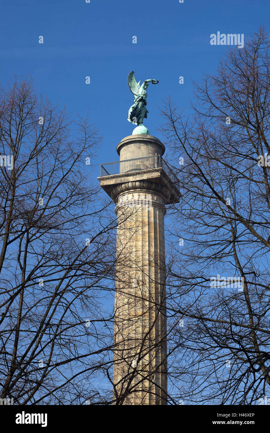 Germany, Lower Saxony, Hannover, Waterloosäule, monument, pillar, Waterloo pillar, statue, heaven, blue, victory pillar, space Waterloo, Stock Photo