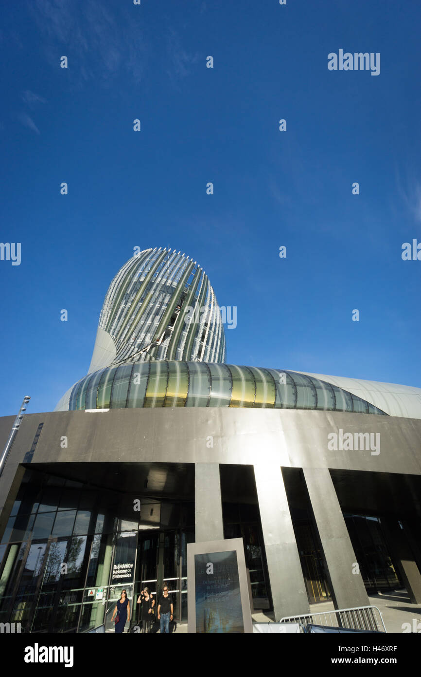 Entrance to the Cité du vin in Bordeaux, France Stock Photo