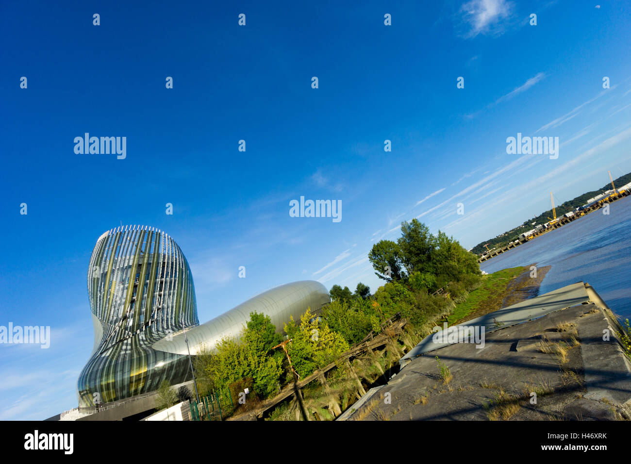 Detail of the Cité du vin in Bordeaux, France Stock Photo