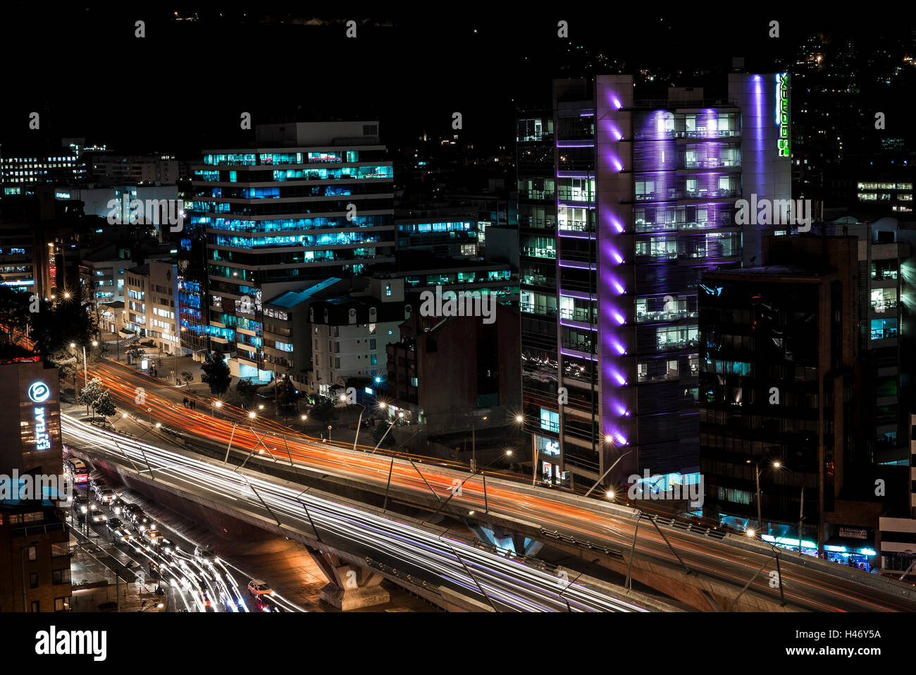 Bogota nocturna city night movement Stock Photo