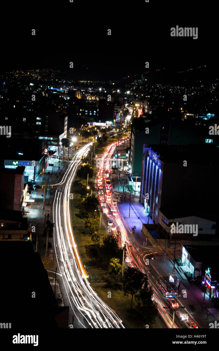 Bogota nocturna city night movement Stock Photo