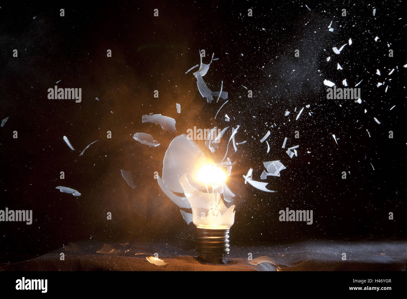 Light bulb explodes Stock Photo Alamy