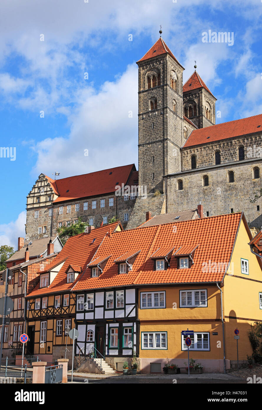 Germany, Saxony-Anhalt, Quedlinburg, Old Town, UNESCO world heritage, Stock Photo