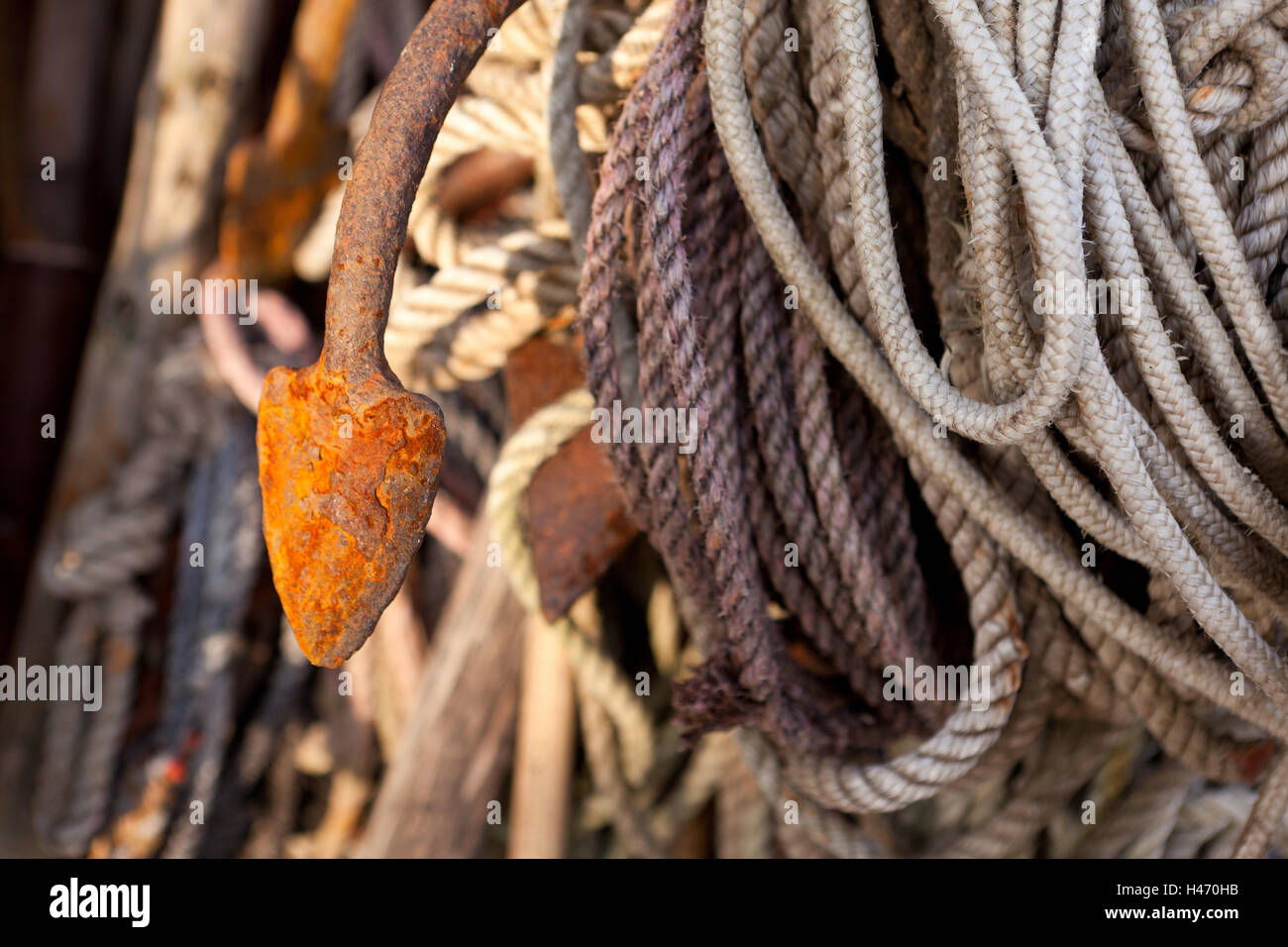 The Baltic Sea, fishing, ropes and hooks, Stock Photo