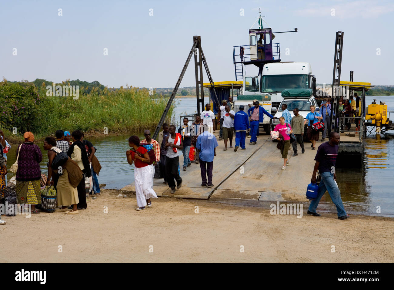 Africa Namibia Kasane Border Crossing Zambia Botswana River Ferry