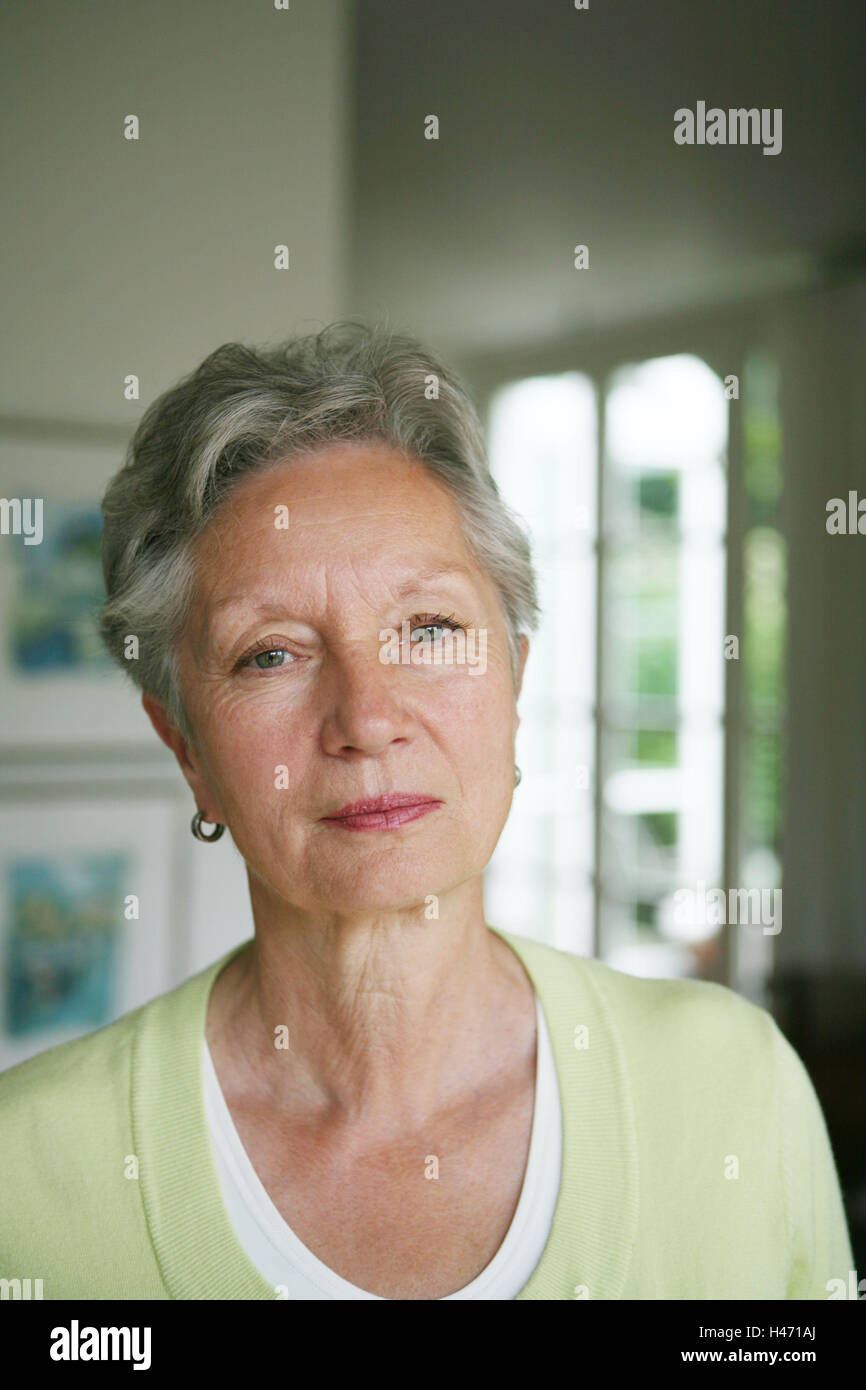 Flat Senior Pensive Portrait Person Woman Old Grey