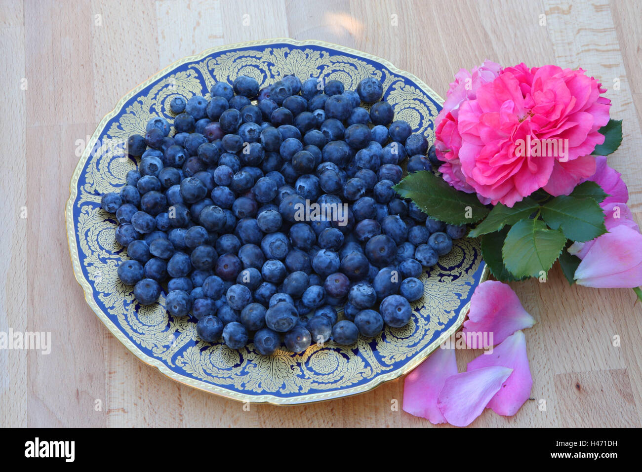Blueberrys on a plate, Stock Photo
