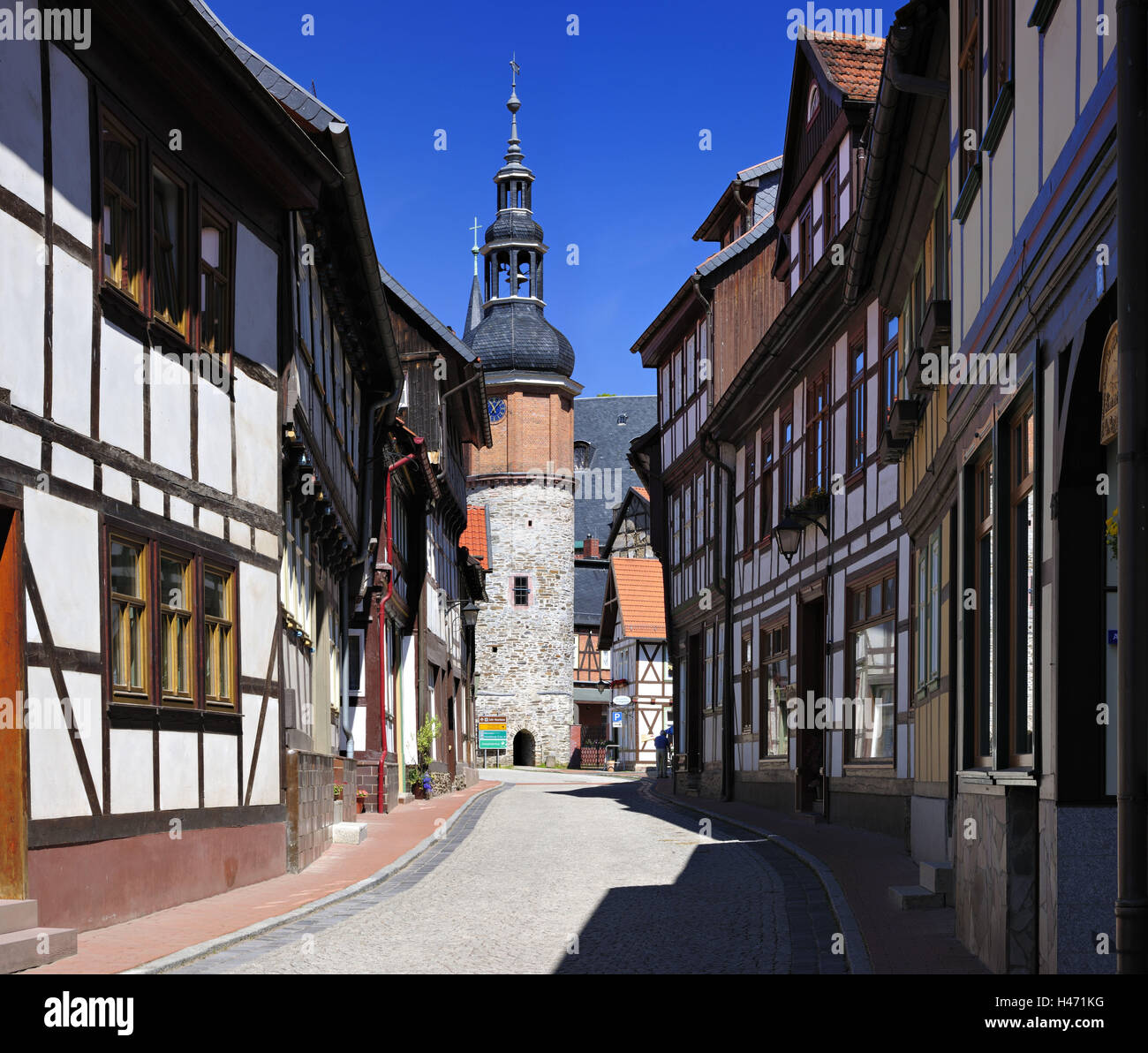 Germany, Saxony-Anhalt, Harz, mountain Stol, Saigerturm, Stock Photo