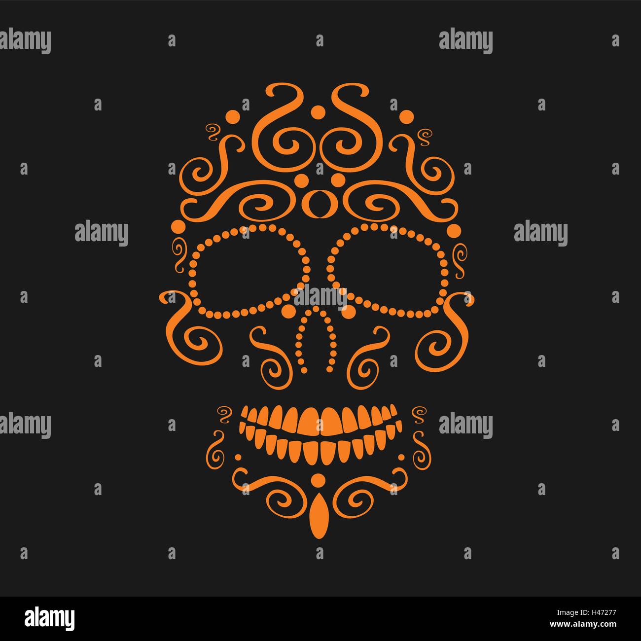 Skull vector with ornament details neon color Stock Vector Image & Art ...