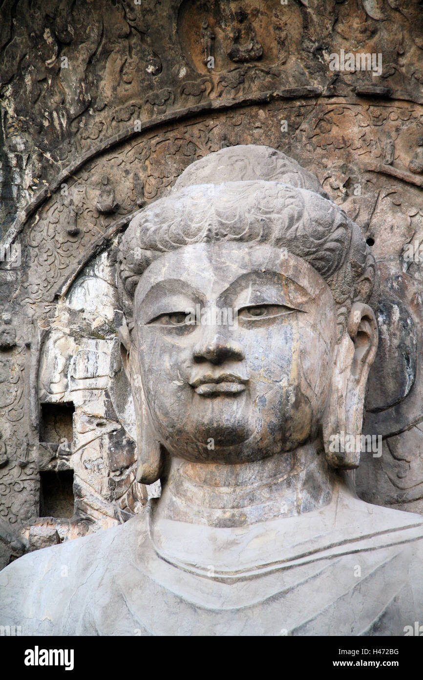China, Longmen grottos, BuddhaStatue Stock Photo Alamy
