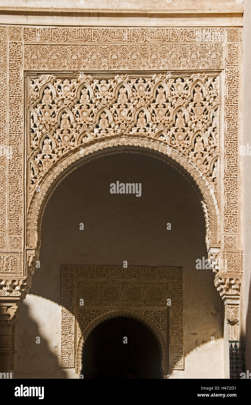 Spain, province Granada, Granada, Alhambra, archways, Mexuar, Stock Photo