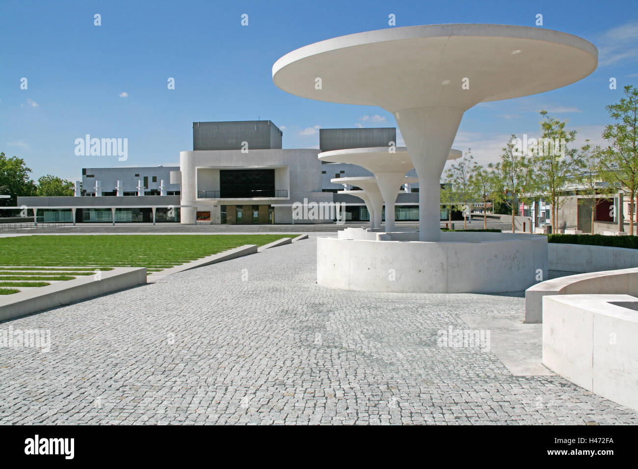 Germany, Hessen, Darmstadt, Georg Büchner space, state theatre, outside ...