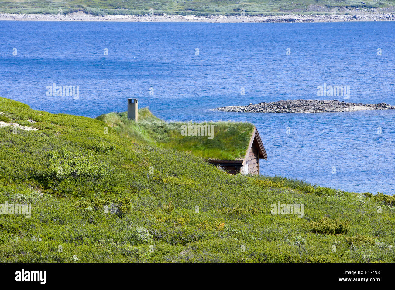 Mountain hut, Tyin, Valdres, Vang, Oppland, Norway, Scandinavia, Stock Photo