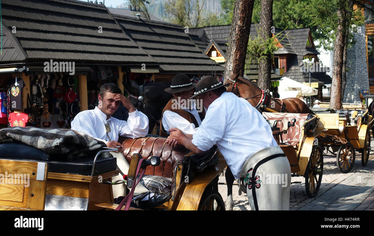 Horse cart drivers Zakopane Tatra mountains Poland Stock Photo Alamy