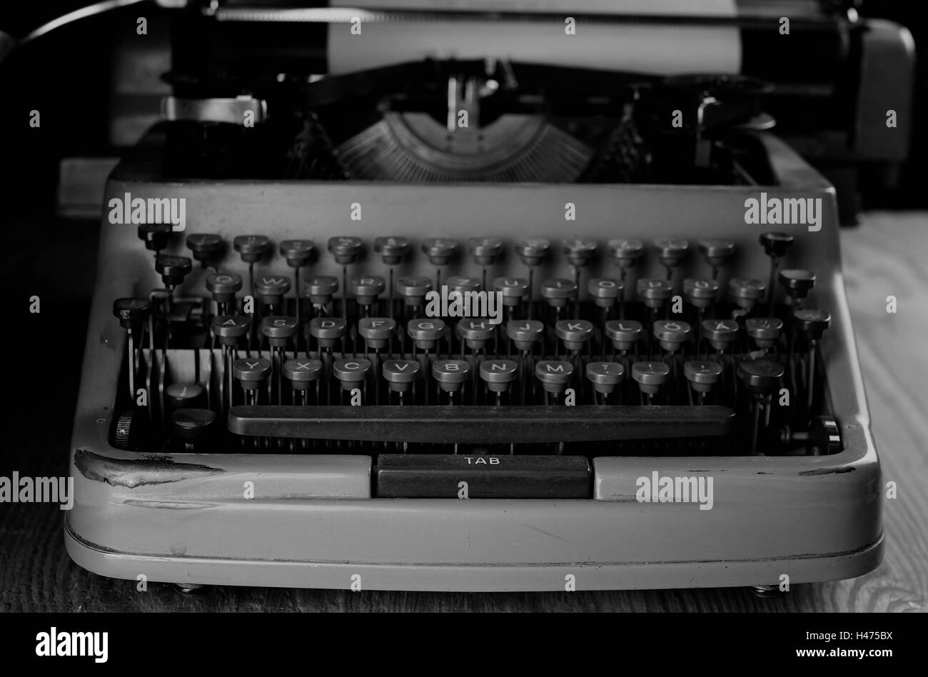 black and white retro typewriter letter Stock Photo Alamy
