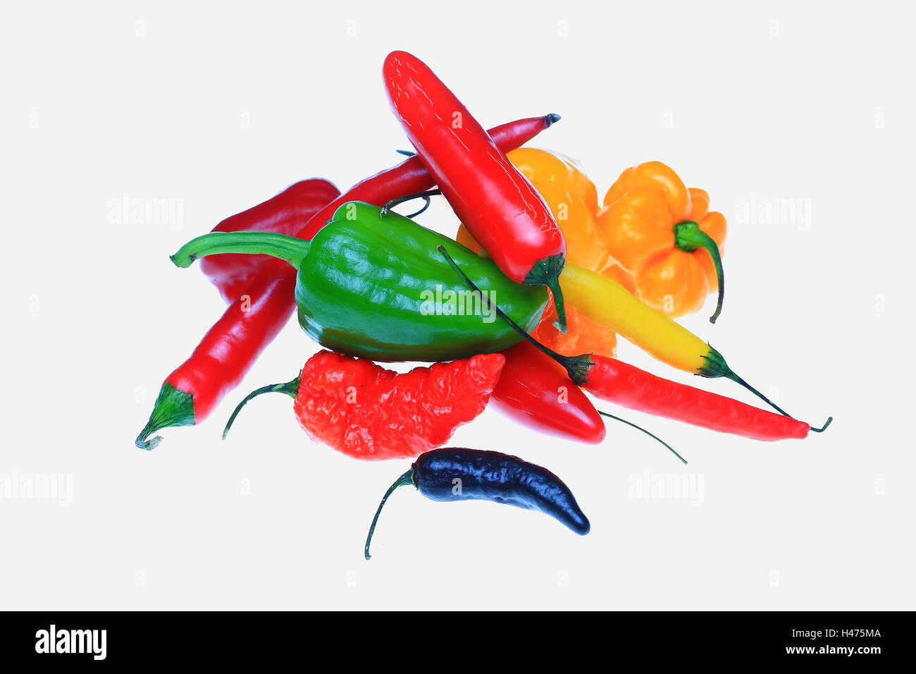 several chili pepper, Capsicum annuum Stock Photo