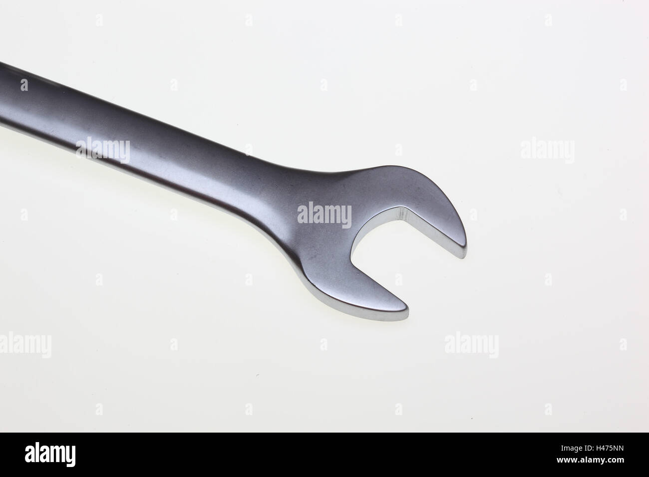 qtool, chrome-vanadium metric spanner, open-end wrench, spanner Stock Photo