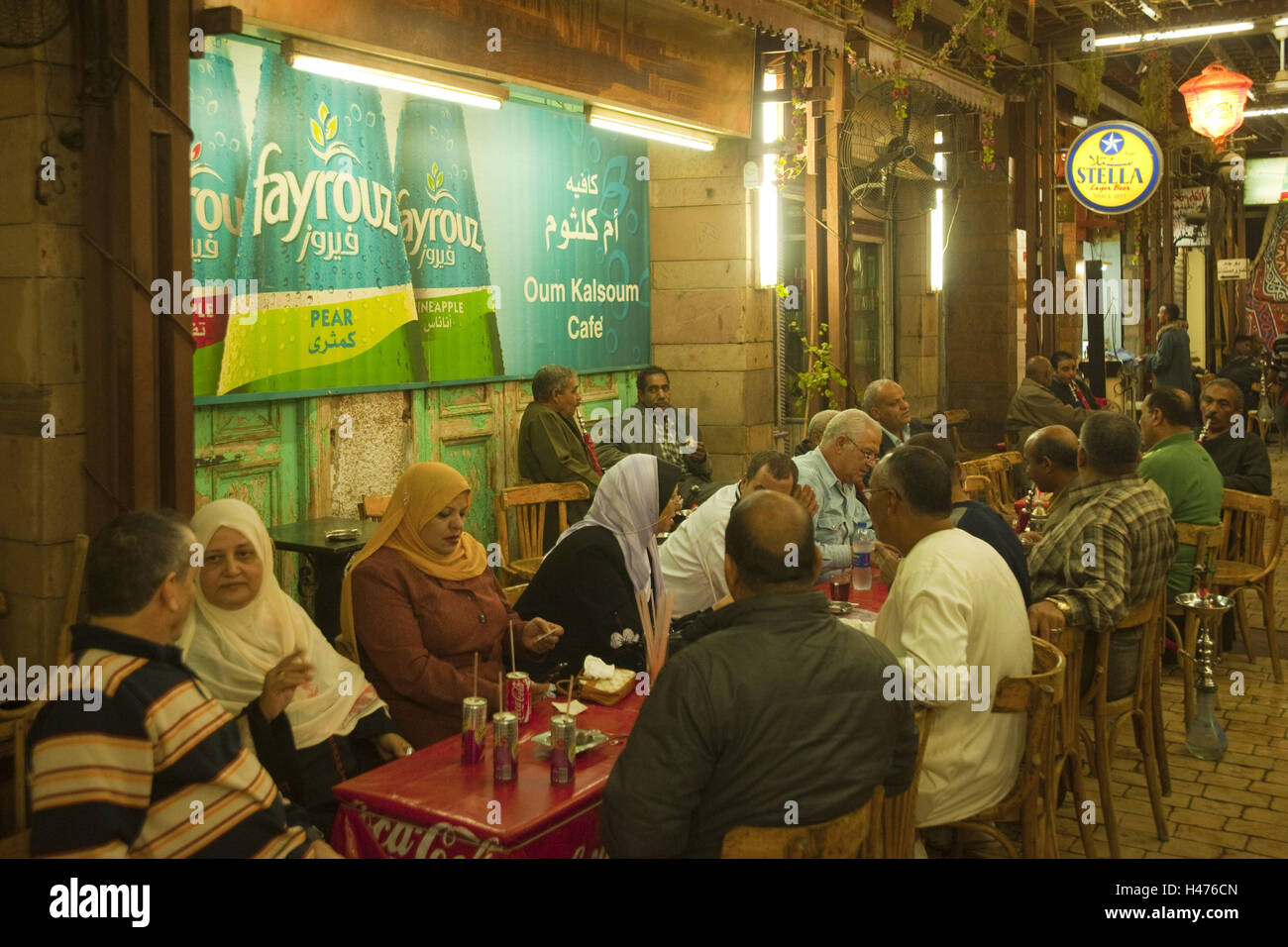 Egypt, Luxor, cafe in the tourist bazaar, Stock Photo