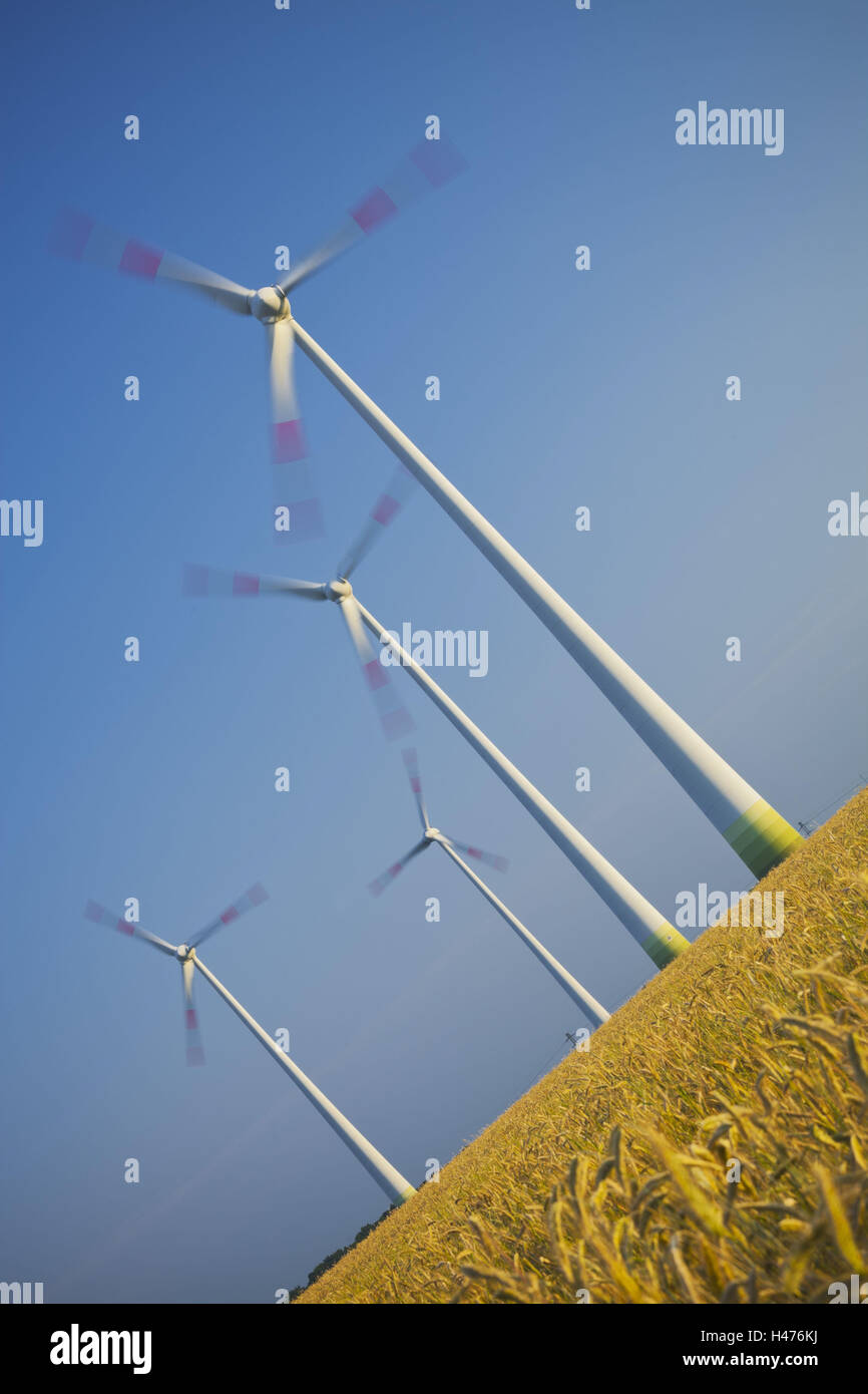 Germany, wind turbines, field, wind power plant Stock Photo Alamy