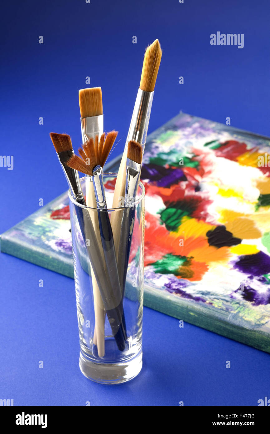 Different brushes in the glass, Stock Photo