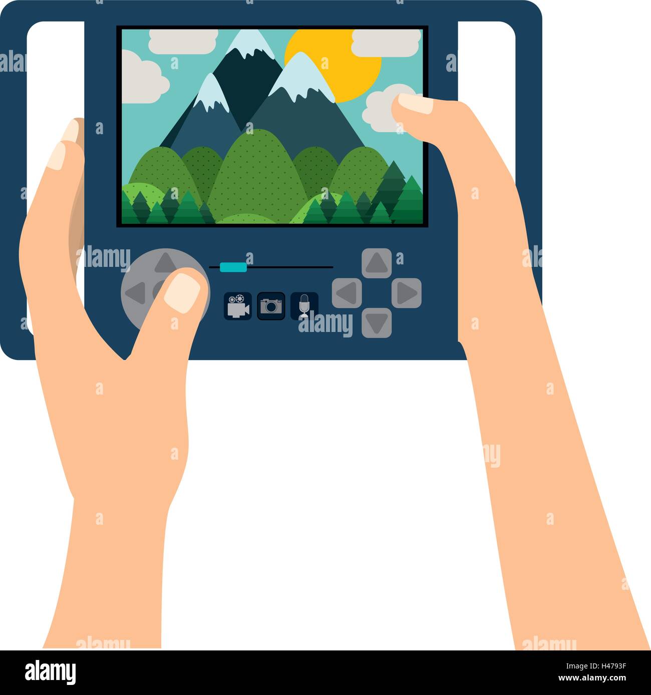 screen remote control for drones with hands Stock Vector Image & Art ...