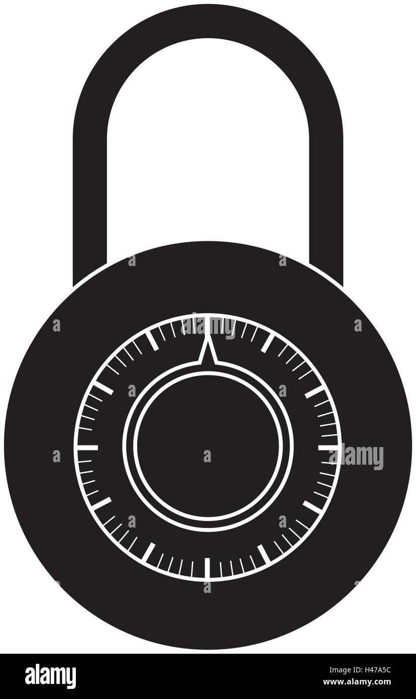 silhouette padlock with circular body and shackle Stock Vector Image