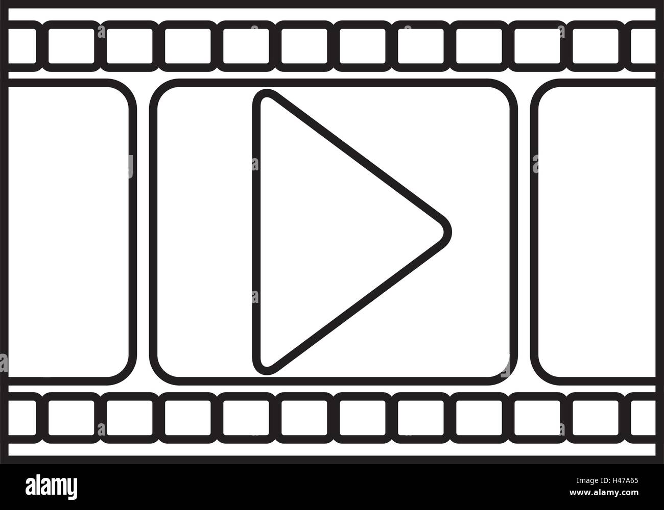 silhouette filmstrip with play buttom Stock Vector Image & Art - Alamy