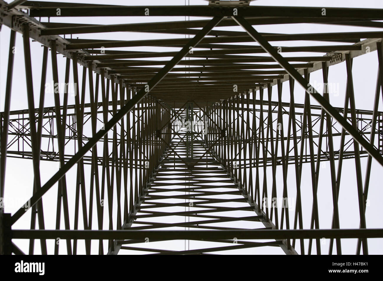 High-voltage Poles, From Below, Power Poles, Masts, Construction, Steel 